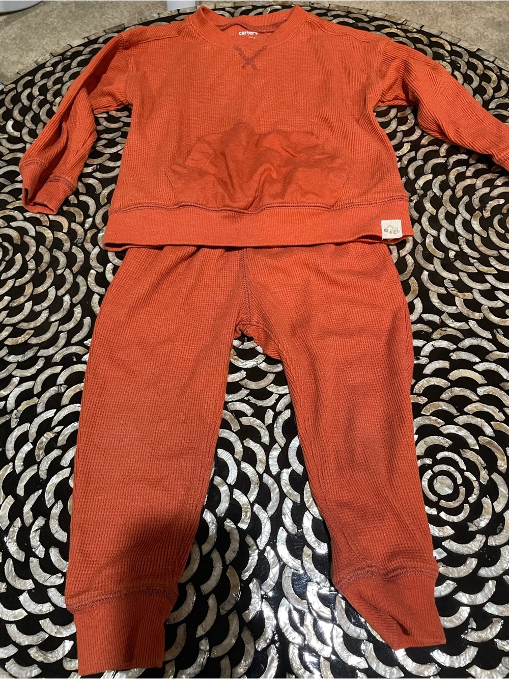 Carter's Rust Orange Thermal Leggings Set